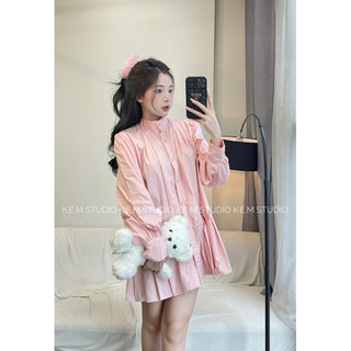 Váy Babydoll Xếp Li Tay Dài Siêu Xinh Mã NN091