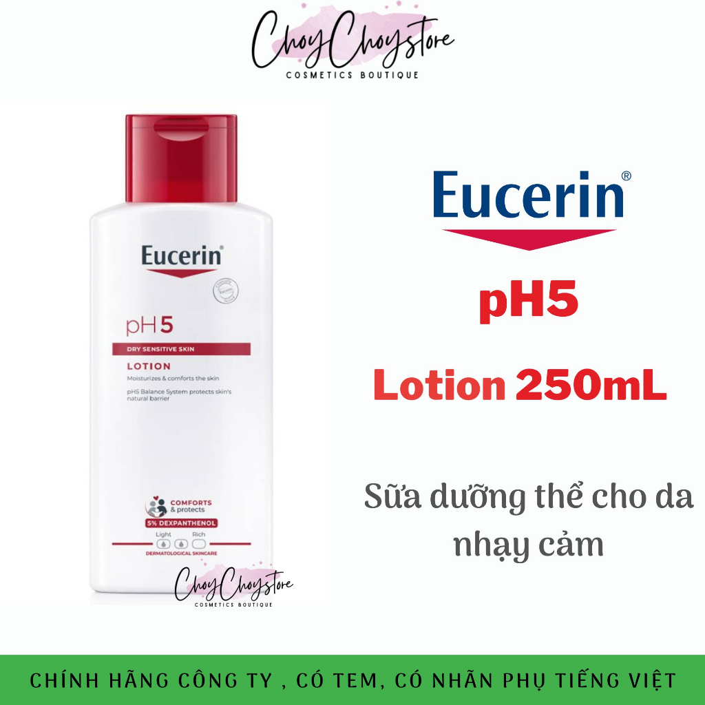 (TEM CTY) Sữa dưỡng thể Eucerin pH5 Lotion 250mL dành cho da nhạy cảm
