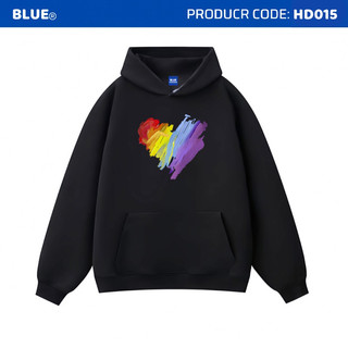 Áo Hoodie Unisex Brand Blue Streetwear Form Rộng Ulzzang Couple Trái Tim HD015