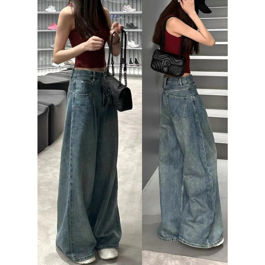Quần jean nữ ống rộng ly trước 247plus - Quanjeanxuong7224_P1K7