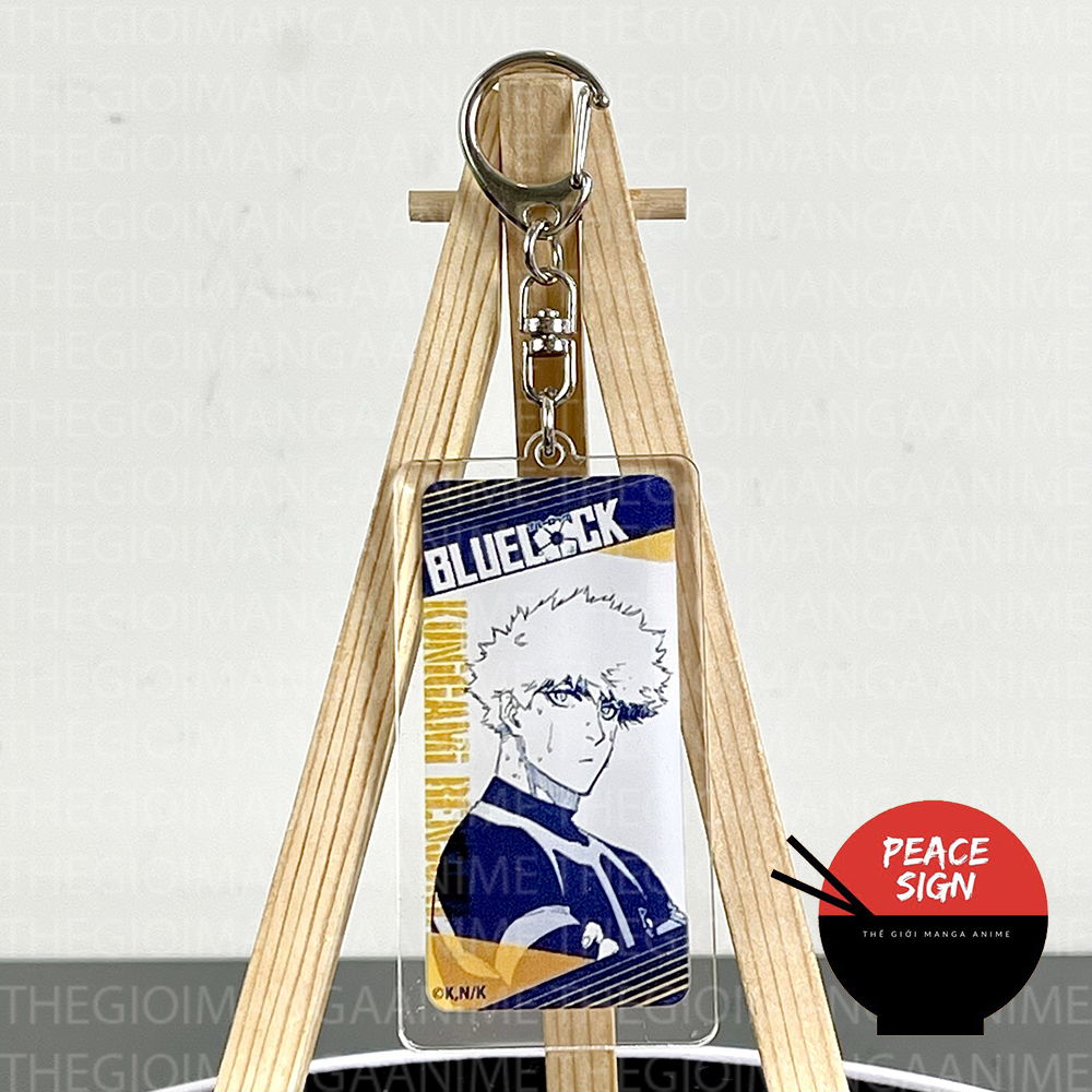Móc khóa BLUE LOCK ver CHỮ NHẬT XANH TRẮNG in hình anime chibi mica trong acrylic keyring dễ thương