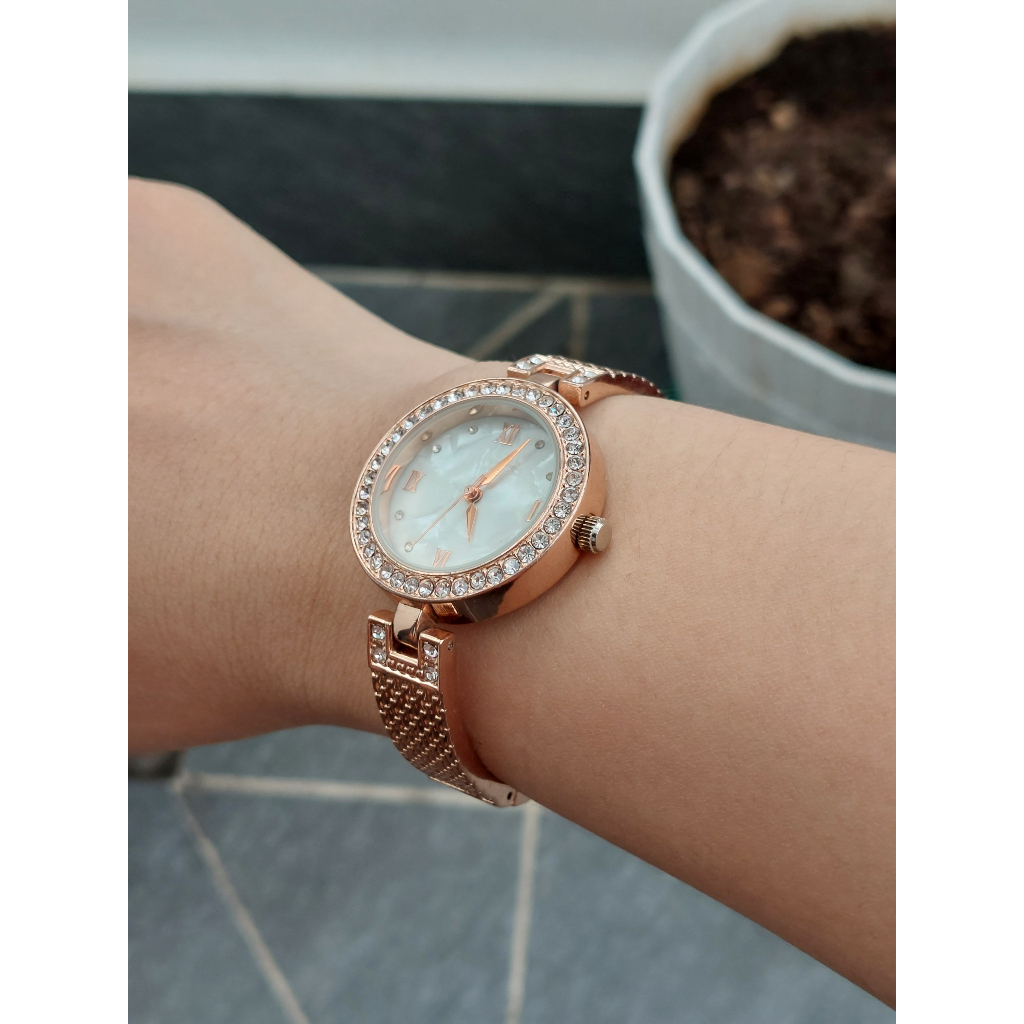 Đồng hồ nữ thời trang mặt đính đá chạy pin hàng Si