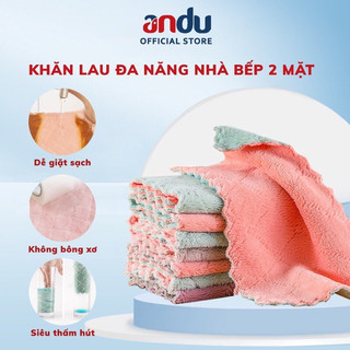 Combo 2 khăn lau bếp đa năng 2 mặt siêu mềm siêu thấm