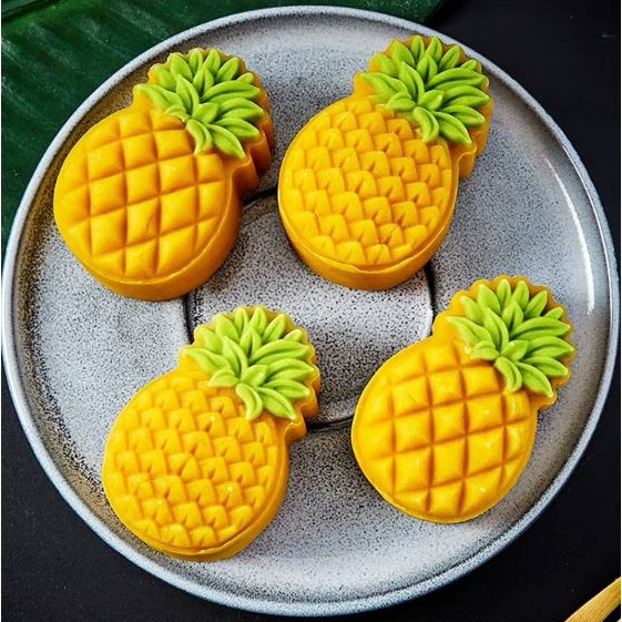 Khuôn Nhấn Lò Xo Làm Bánh Trung Thu 50gr Mẫu Khuôn Dứa