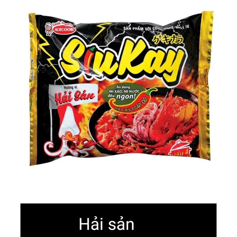 Mì Siu Kay các vị Hải Sản, Gà Phô Mai, Bò (1 gói 128g).