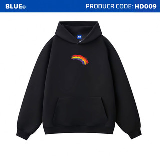 Áo Hoodie Unisex Brand Blue Streetwear Form Rộng Ulzzang Couple Cầu Vồng HD009