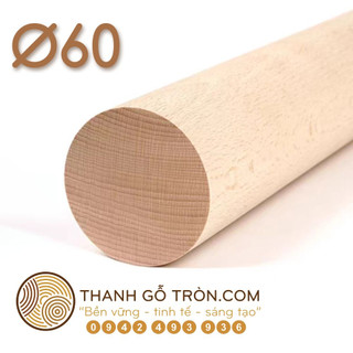 Thanh gỗ thông tròn phi 6cm - dài 0.5m làm đồ nội thất