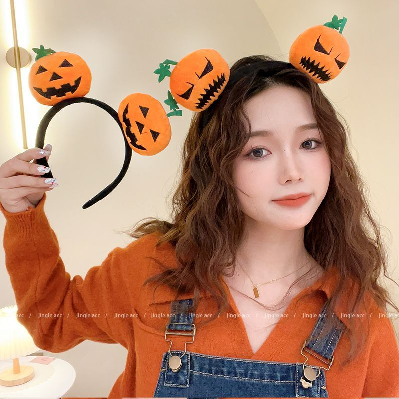 Cài tóc quả bí đỏ - bờm bí ngô dễ thương cosplay, halloween, cài tóc hóa trang xinh xắn - băng đô rửa mặt - Selenshop