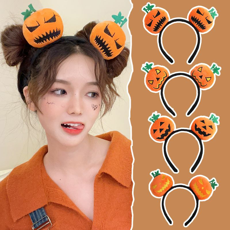 Cài tóc quả bí đỏ - bờm bí ngô dễ thương cosplay, halloween, cài tóc hóa trang xinh xắn - băng đô rửa mặt - Selenshop