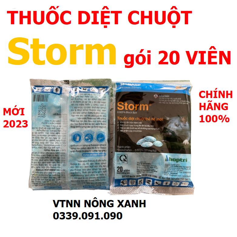 combo 5 gói thuốc diệt chuột storm 20 viên 1 gói Thiết kế dạng viên Không cần trộn thức ăn