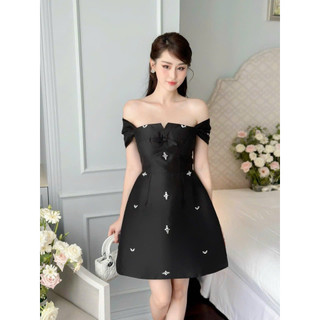 Đầm suông đen có đính cá cao cấp
