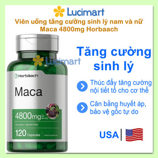 Viên uống tăng cường sinh lý nam và nữ Maca 4800mg Horbaach hũ 120 viên 