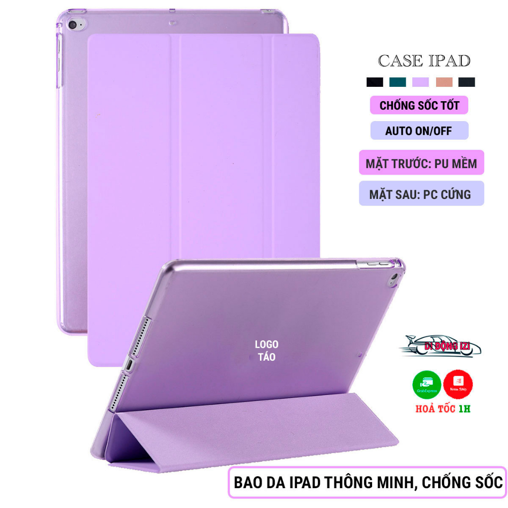 Bao Da iPad Thông Minh Auto Tắt Mở Máy Cho iPad Air 1/2/3/4/5, Pro 11/12.9 (2018/20/21/22), Mini 4/5/6, Gen 7/8/9/10, MC