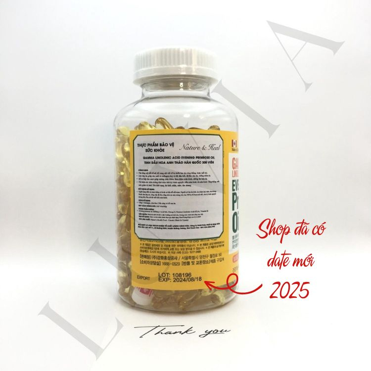 Viên Uống Tinh Dầu Hoa Anh Thảo Hàn Quốc Cân Bằng Nội Tiết Tố Nữ 300 Viên - Evening Primrose Oil