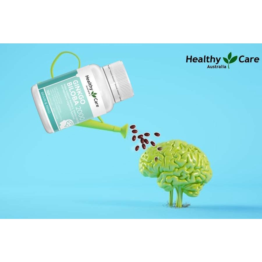 Combo 3 hộp Viên uống bổ não Healthy Care Ginkgo Biloba 100 viên