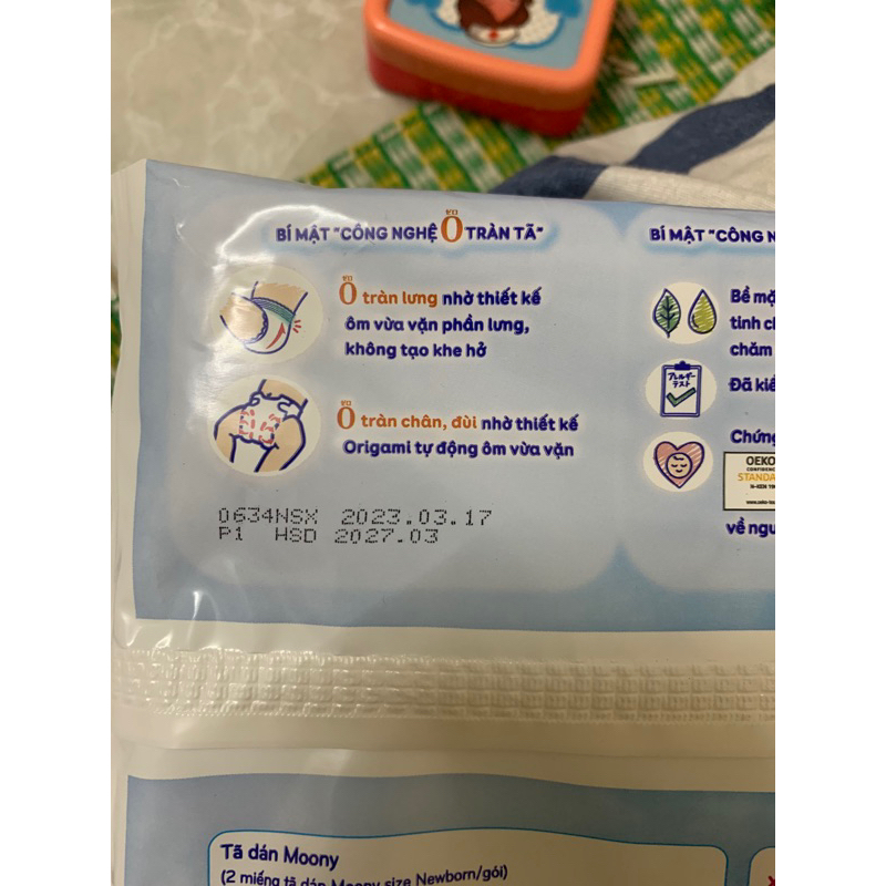 Tã dán sơ sinh 3-5kg Moony 50-100c