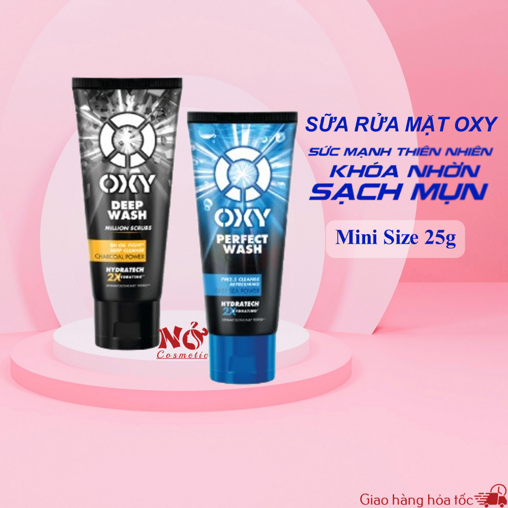 Rohto OXY- Kem rửa mặt cực mát lạnh, sạch bã nhờn, ngừa 25g Hàng Khuyến mãi