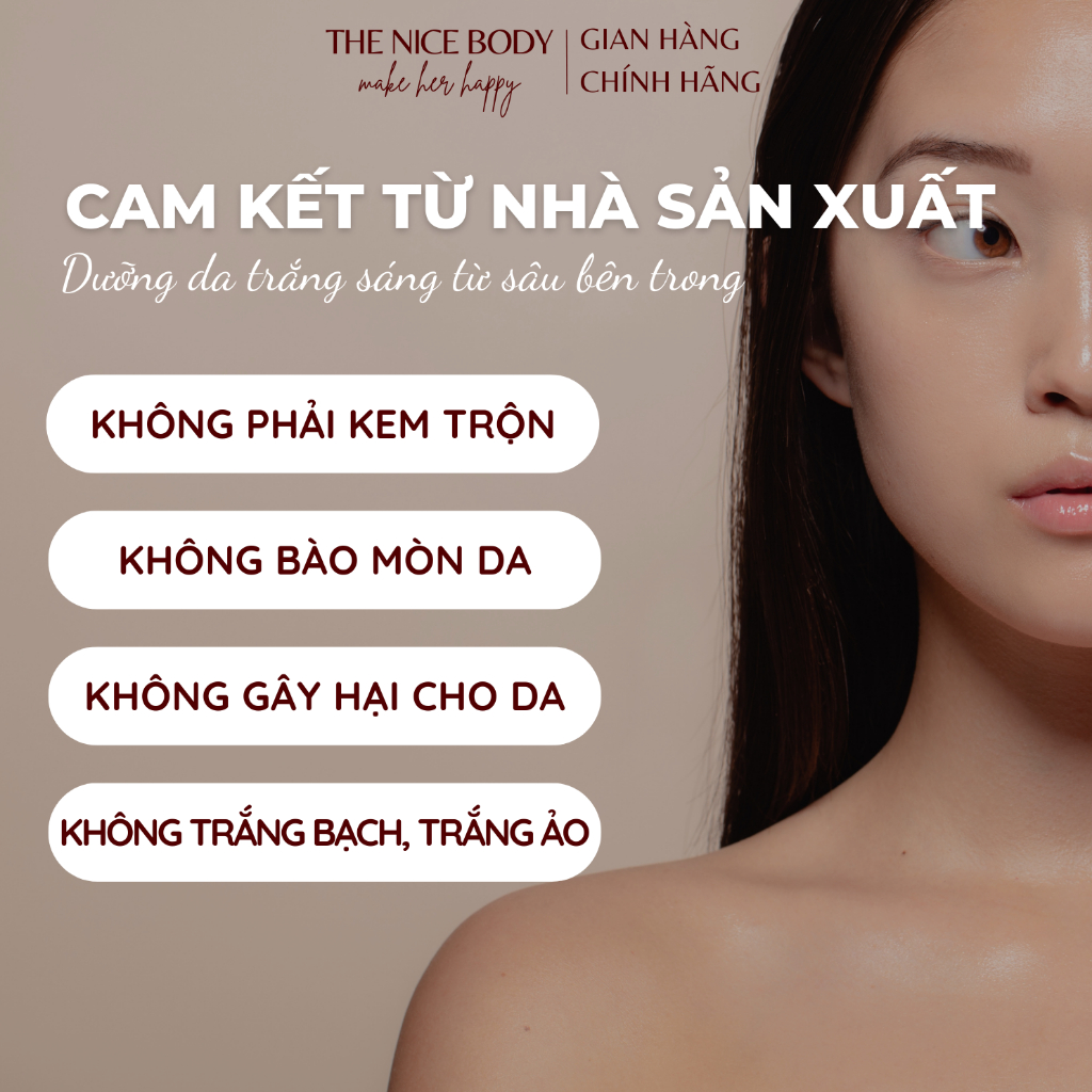 Kem Body Dưỡng Trắng Da CHUẨN KHOA HỌC Dạng Lotion, Trắng An Toàn, Bền Vững Chứa Alpha Arbutin, Kojic Acid, Niacinamine