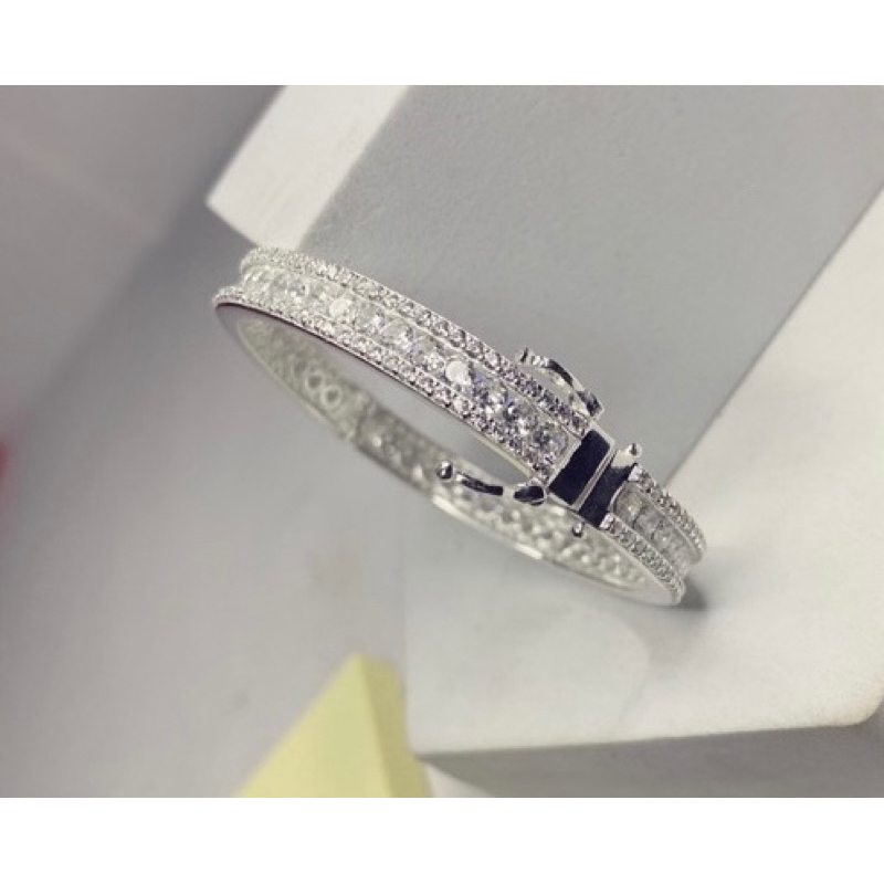 Vòng tay 3 hàng full đá khoá mở 2 bên