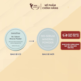Phấn phủ dạng bột kiềm dầu Innisfree - No sebum 5g chống thấm nước dạng bột - Minmeo.cosmetics