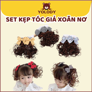 Set 2 kẹp Tóc giả Yolody Kẹp tóc uốn xoăn kẹp nơ cho bé TG004