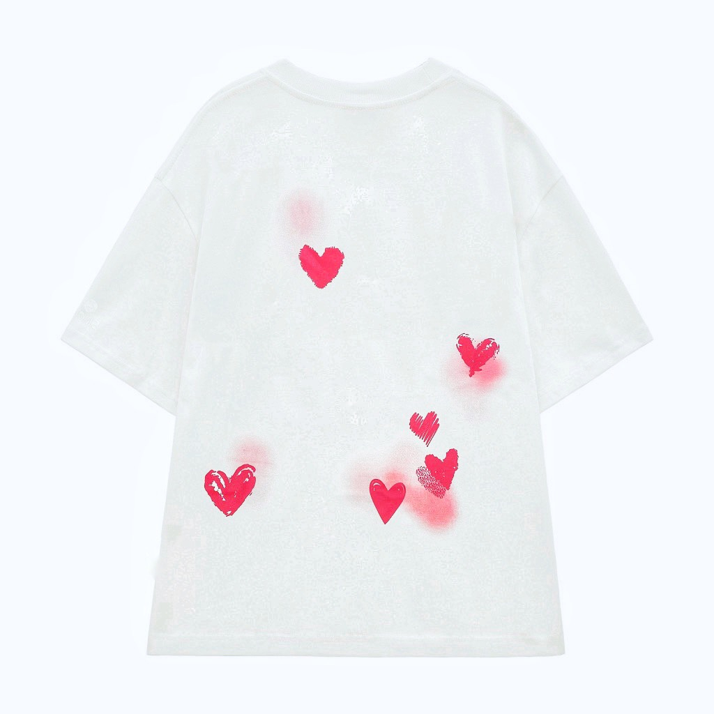 Áo thun tay lỡ unisex nam nữ TRÁI TIM SIMO, Áo phông unisex form rộng