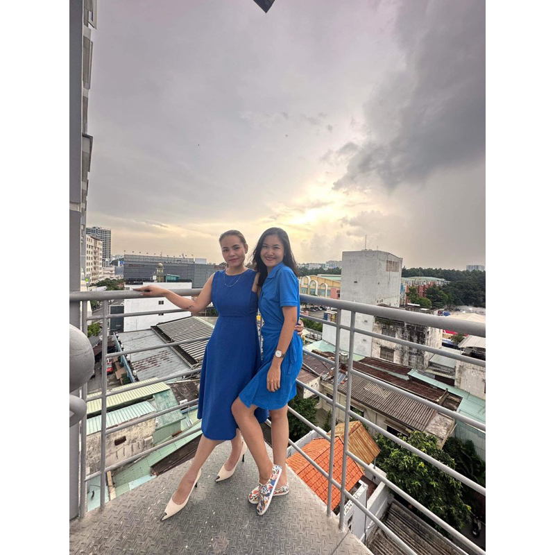 Đầm thun da cá buộc vạt hãng L@scote