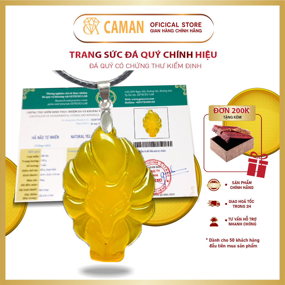 Mặt đá hồ ly đóng vỉ kèm chứng thư kiểm định hàng thật giá thật.