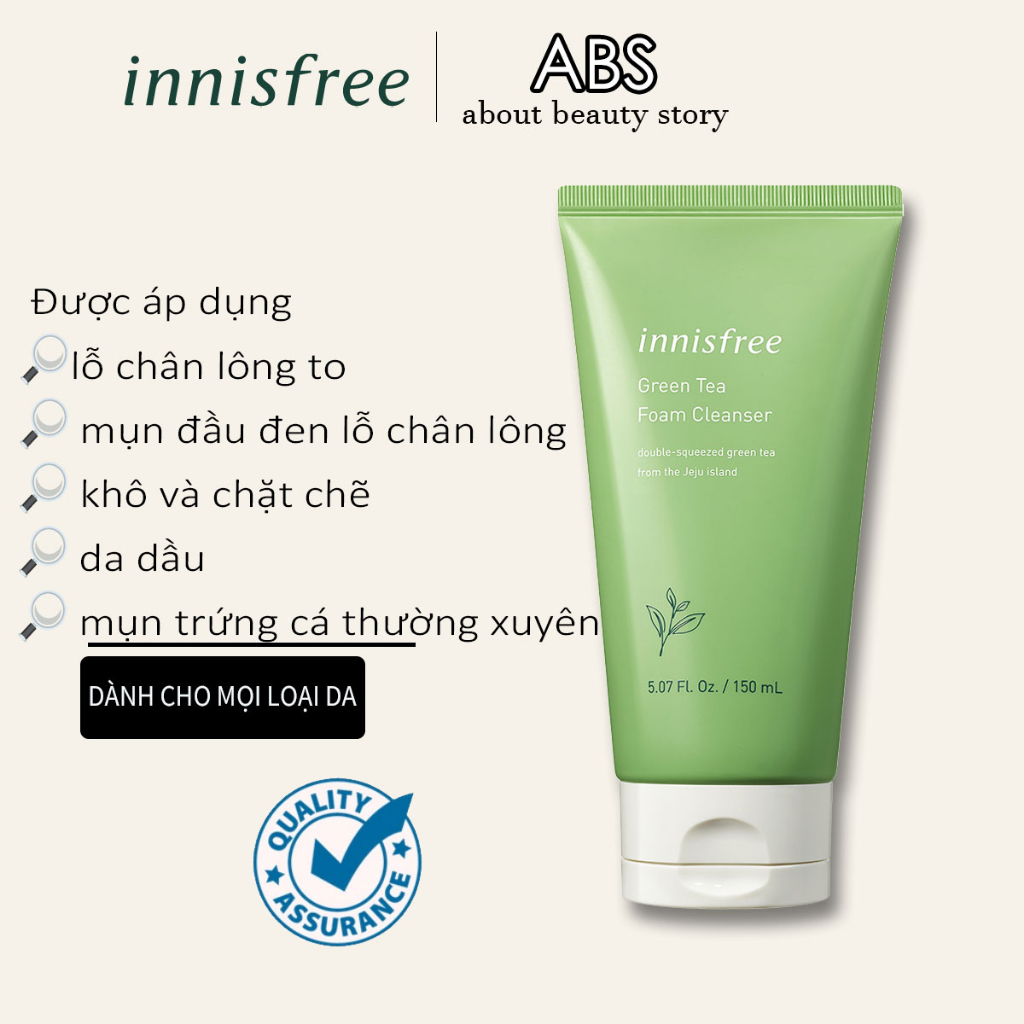 Sữa Rửa Mặt Innisfree Cleansing Foam 150ml giúp làm sạch, kiểm soát nhờn và làm trắng da - Minmeo.cosmetics