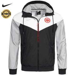 Áo khoác Nike chính hãng 2 lớp màu trắng đen có mũ trùm đầu vải xịn lót lưới cách nhiệt bên trong
