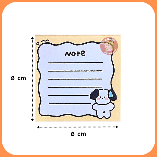 Giấy Ghi Chú, Giấy Note Vuông Họa Tiết Cún Xinh Dễ Thương Không Keo Dính Có Thể Xé Được Dành Cho Học Sinh Sinh Viên