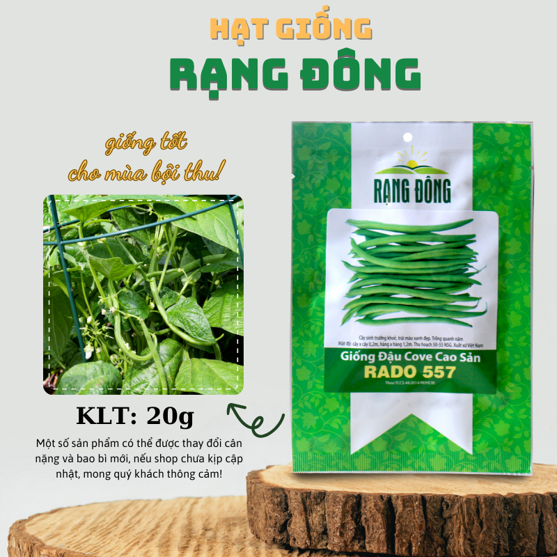 Hạt giống Đậu Cove Cao Sản dễ trồng, nảy mầm tốt (gói 20 gr) - Hạt giống Rạng Đông