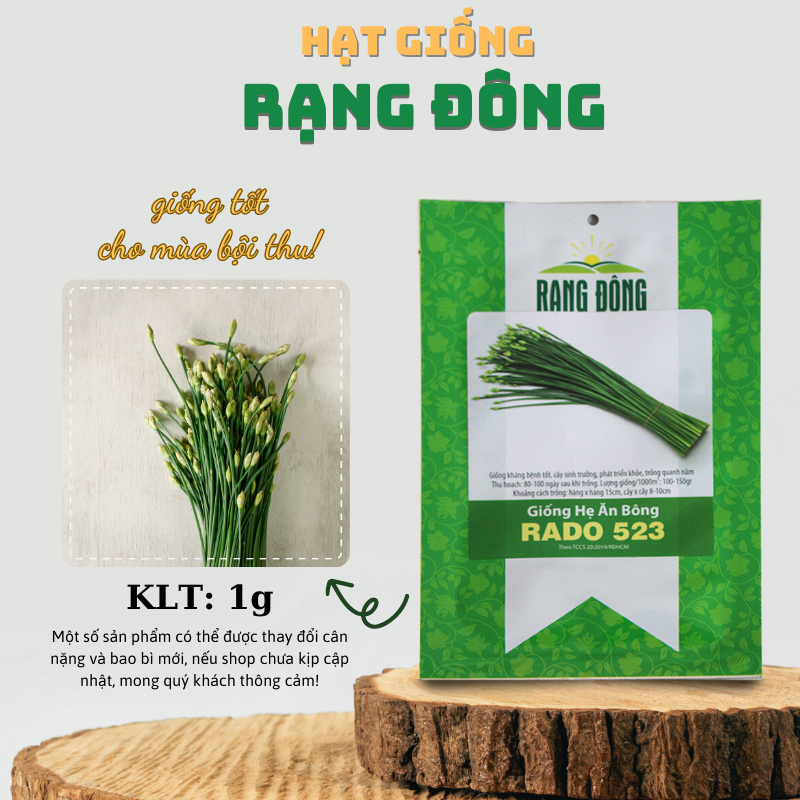 Hạt giống Hẹ Ăn Bông nảy mầm đều, trồng quanh năm (gói 1 gr) - Hạt giống Rạng Đông