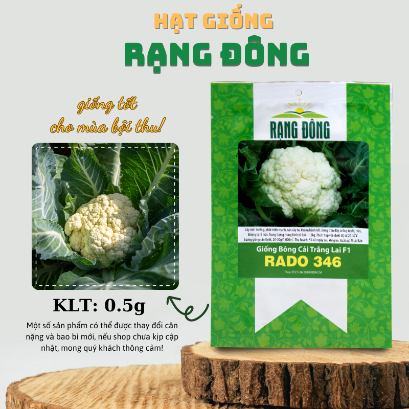 Hạt giống Bông Cải Trắng Lai F1 (Súp lơ trắng) trồng quanh năm, ít sâu bệnh - Hạt giống Rạng Đông