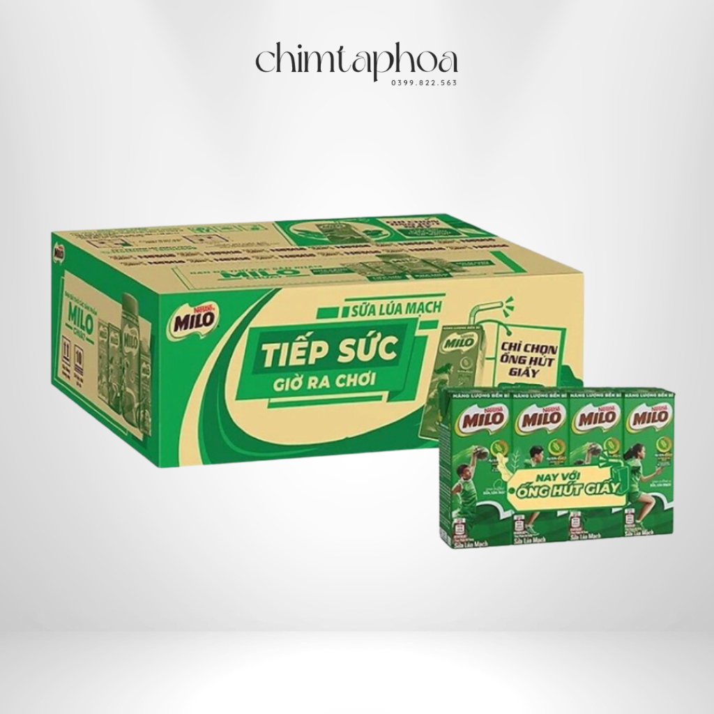 Thùng 48 hộp thức uống lúa mạch uống liền Nestlé MILO ít đường 48x180ml