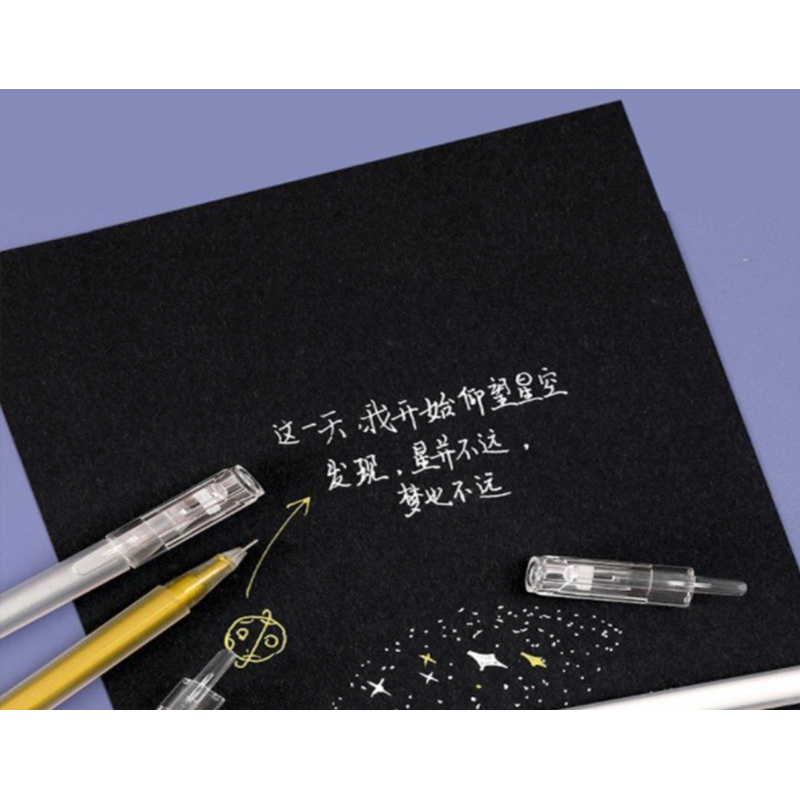 Bút nhũ lấp lánh viết note 0,6mm Bút viết thư Bút màu sắc nhũ trắng vàng