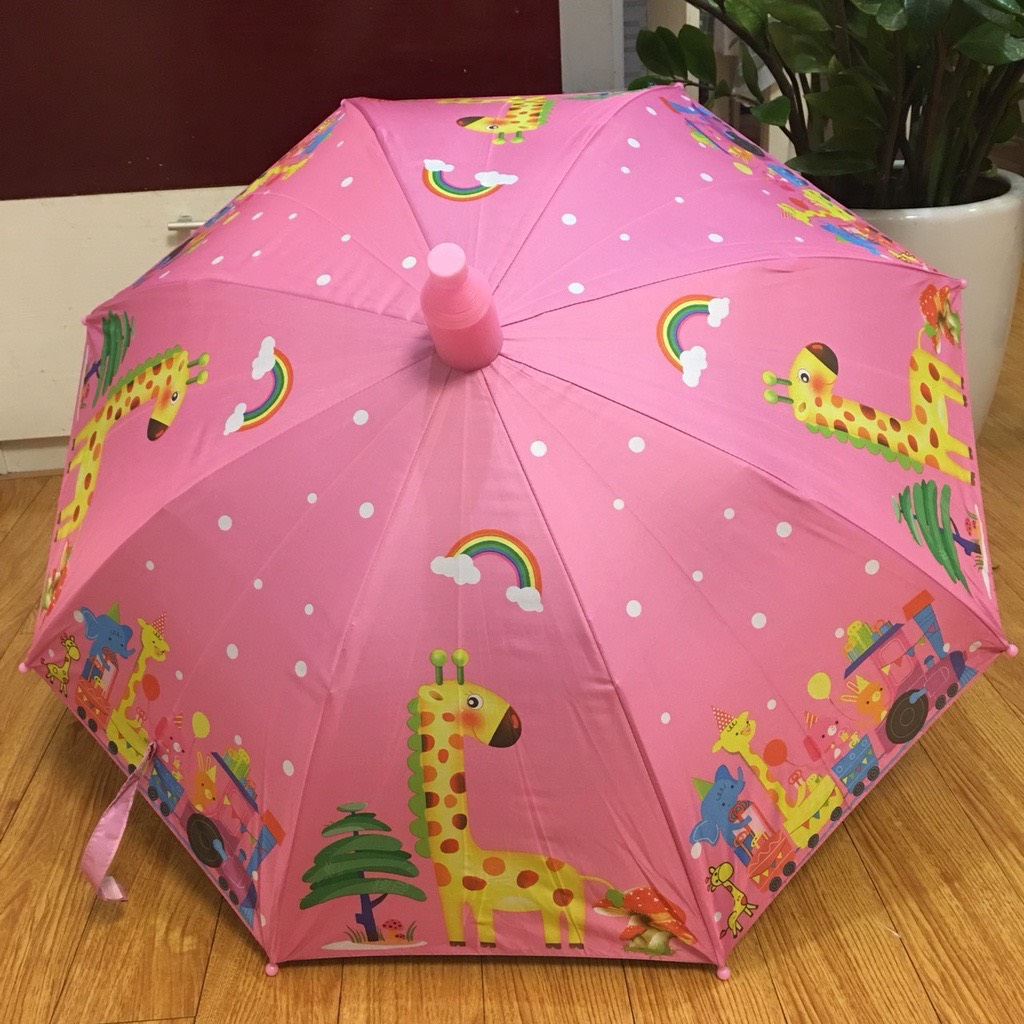 Dù Che Mưa Hoạ Tiết Hoạt Hình Dễ Thương, Ô Che Nắng Cán Dài Cho Bé