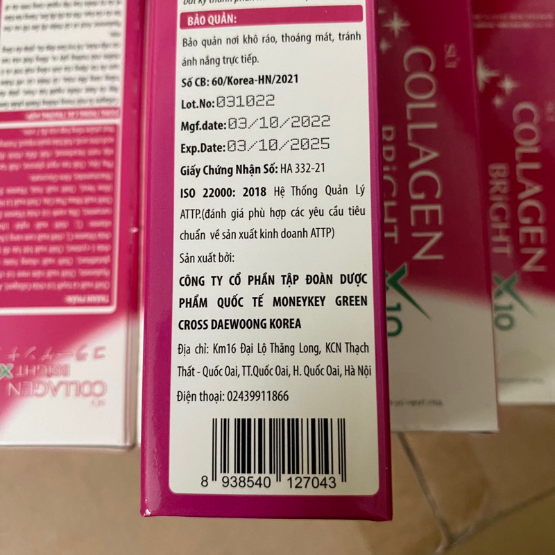 Viên sủi COLLAGEN BRIGHT X10 giúp làm sáng trắng da cấp tốc hết nám tàn nhang chiết xuất từ Collagen cá tuyết