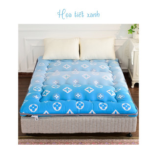 Đệm Topper Lụa Satin Màu Sắc, Họa Tiết 3D Sang Trọng, Dùng Mềm Mịn