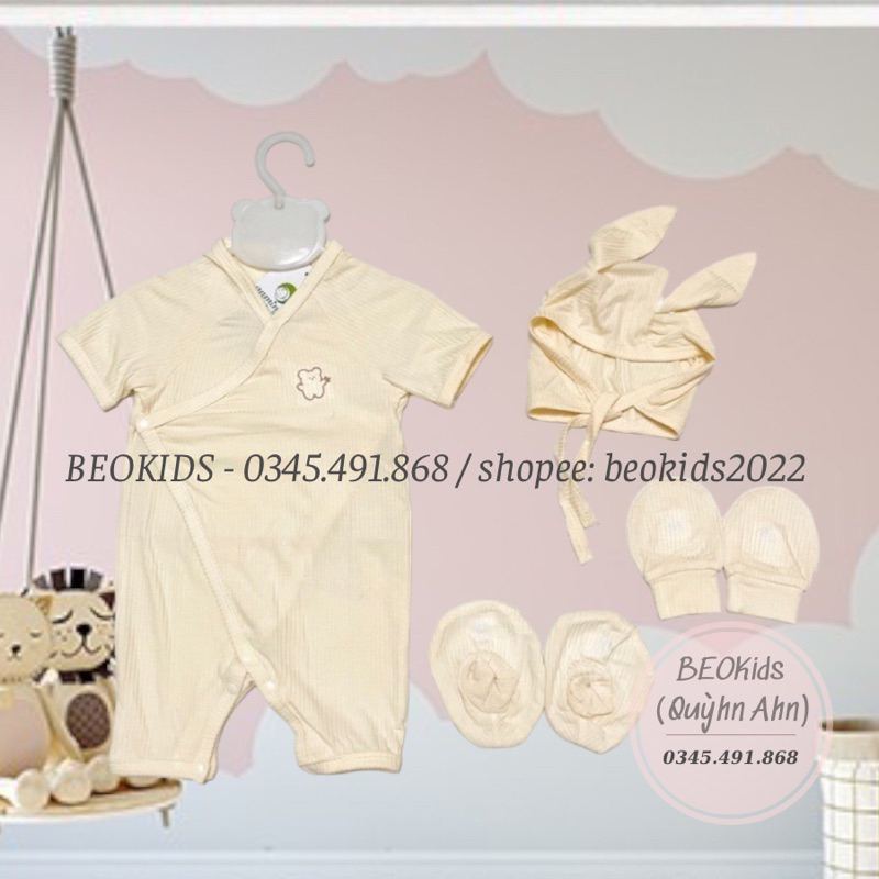 Anminaza - Body sợi tre cộc tay Anminaza BEOKIDS