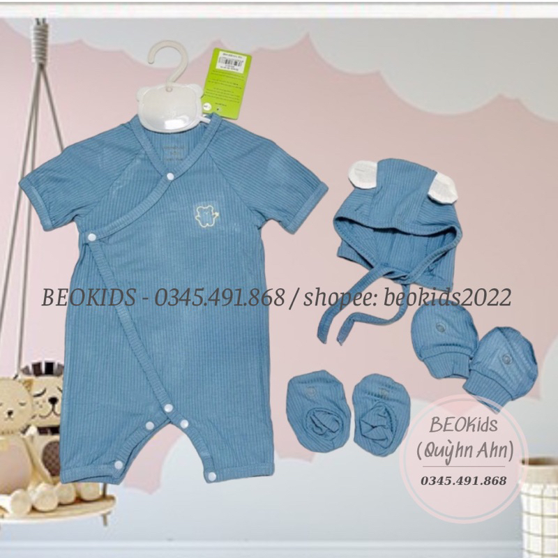 Anminaza - Body sợi tre cộc tay Anminaza BEOKIDS