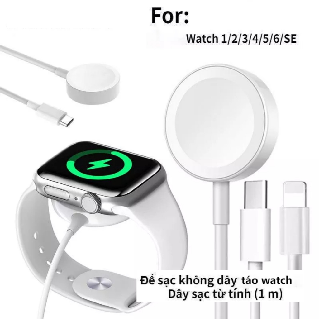 Đế Sạc Từ Tính Cho Đồng Hồ Apple Watch Series SE 7 6 5 4 3 2 1