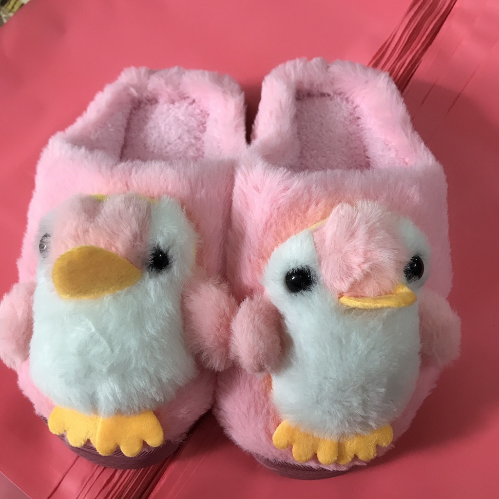 Dép Bông đi Trong Nhà cho bé, Giày Giữ Ấm Chân Hình Chim Cánh Cụt Hoạt Hình Dễ Thương Dp103