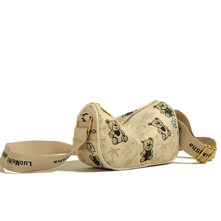 🌸Hàng Order🌸 Túi Xách Muzi&kai Chính Hãng Da Vải Hoạ Tiết Gấu Dây Đeo Bản To Sang Chảnh Nữ Tính 🌸 Quảng Châu