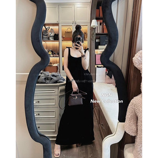Váy xuông nhung 2 dây kim anh bùi