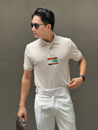 Áo thun có cổ polo TH tay ngắn  vải mắt cá lớn in logo màu co dãn 4 chiều dày dặn xuất xịn