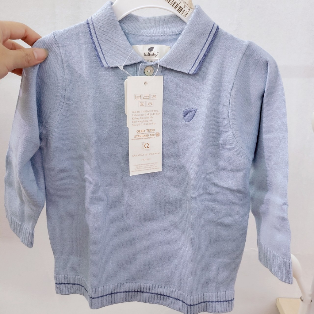 Áo len thu đông dài tay cổ tròn chui Lullaby mẫu 2022 xả hàng len đẹp mềm mại cho bé trai bé gái 12 tháng - 4 tuổi