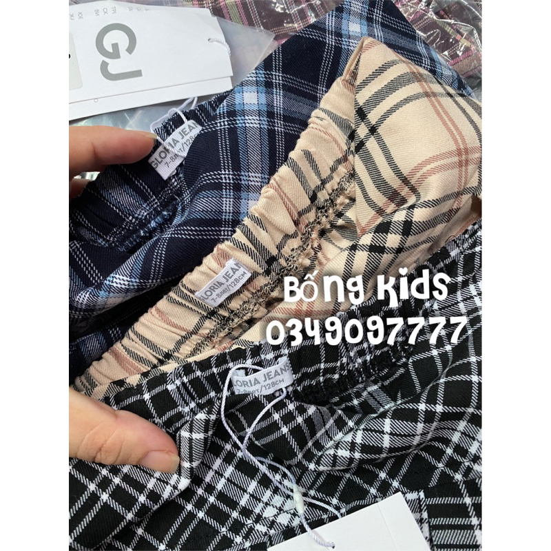 Chân Váy Bé Gái Đồng Phục Cạp Chun Kẻ Ô GÊ