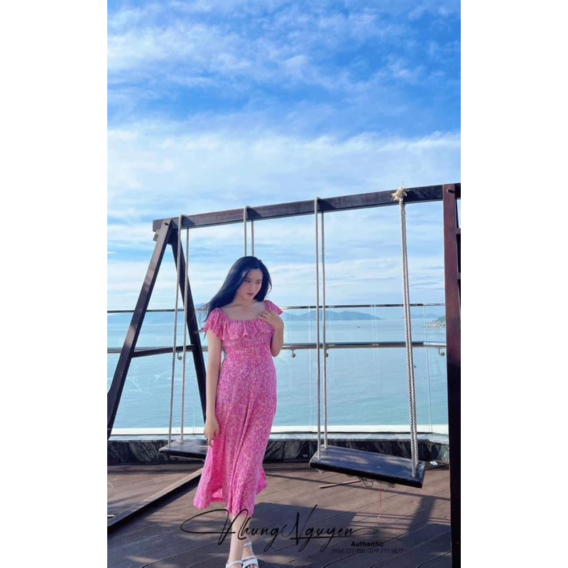 Váy hoa dáng dài hãng Mango auth