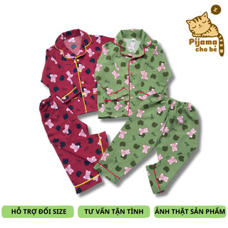Bộ Pijama ngủ cho bé trai bé gái vải Đũi xốp mềm đẹp không nhăn Nhiều mẫu ngộ nghĩnh size 10-40kg cho bé 1-9 tuổi